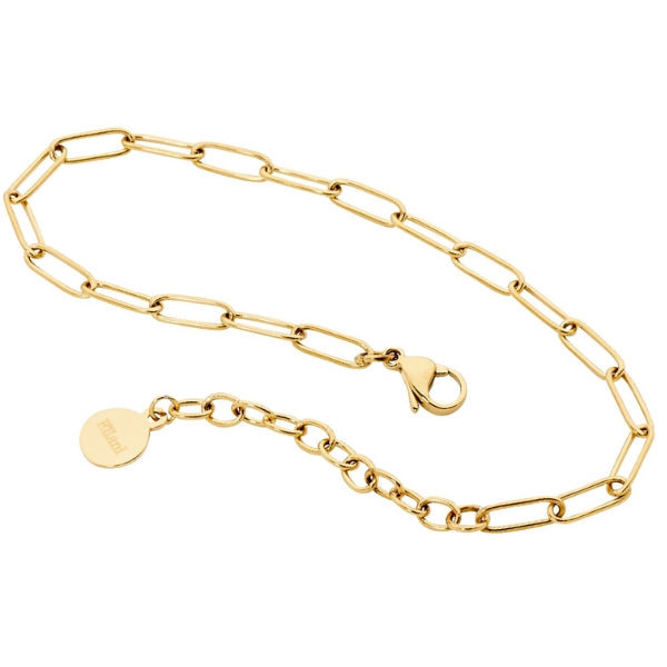 Ellani paperclip link bracelet in gold plated stainless steel
