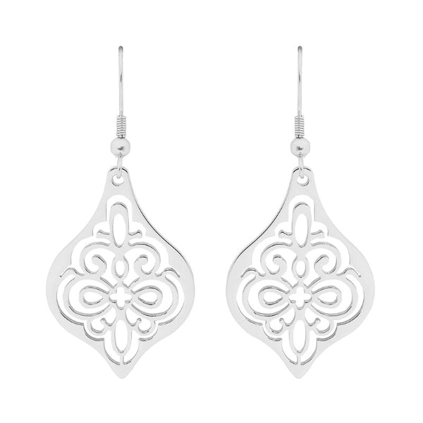 Ellani fiilgree drop earrings in stainless steel