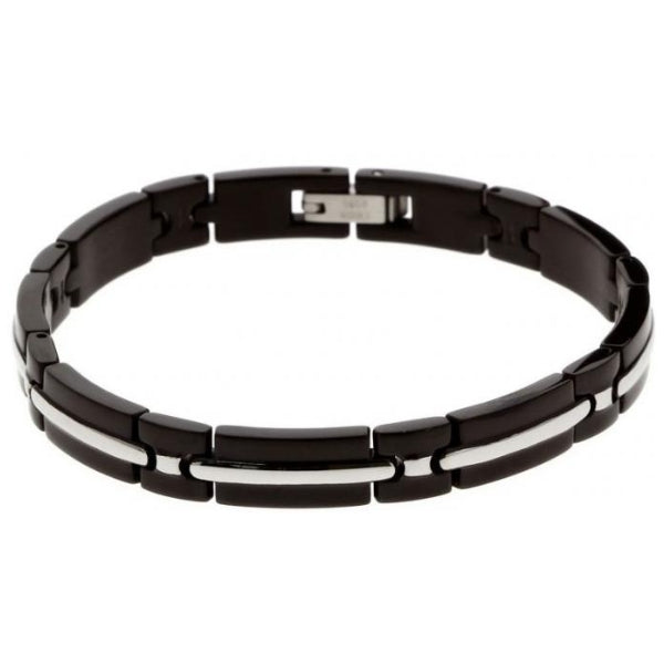 Rochet trinidad men's bracelet in black and silver steel