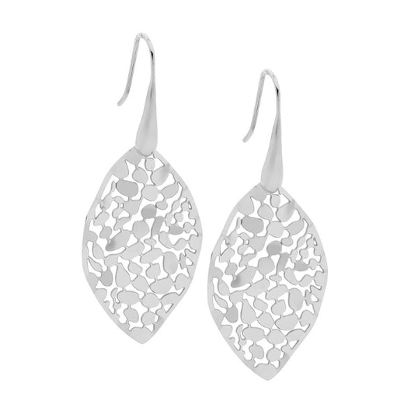 Steel Leaf drop earrings