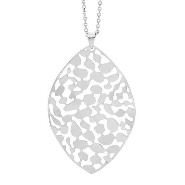 Ellani leaf necklace in stainless steel - 50cm