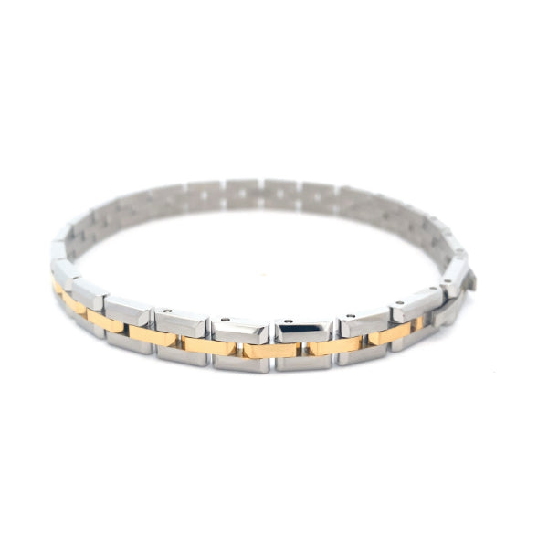 Rochet men's bracelet in gold tone and steel