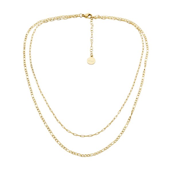 Ellani double chain in gold plated steel - 45cm