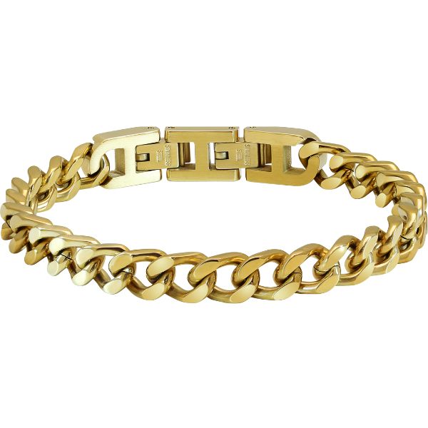 Rochet dandy men's curb bracelet in gold plated steel