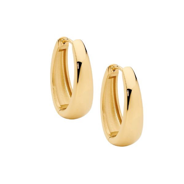 Ellani huggie hoops earrings in gold plated steel