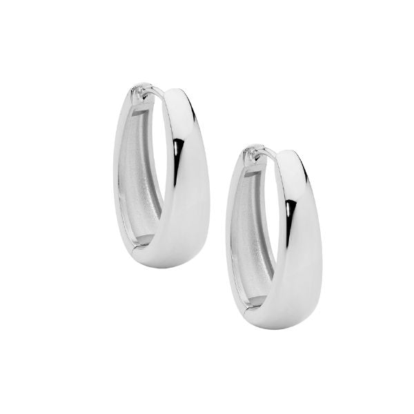 Steel tapered Huggie earrings from Ellani