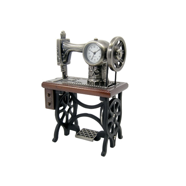 Collectable sewing machine bronze table analogue clock