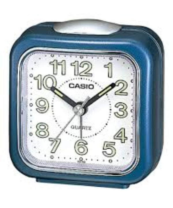 Casio bedside alarm clock in blue