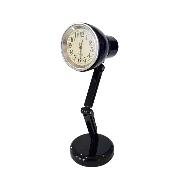Collectable desk lamp analogue clock in black