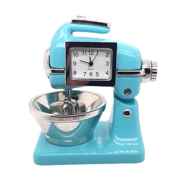 Collectable food mixer analogue clock in light blue
