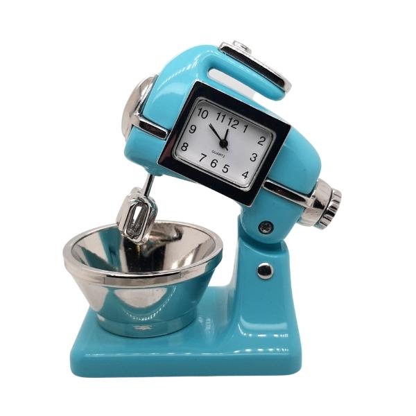 Collectable food mixer analogue clock in light blue