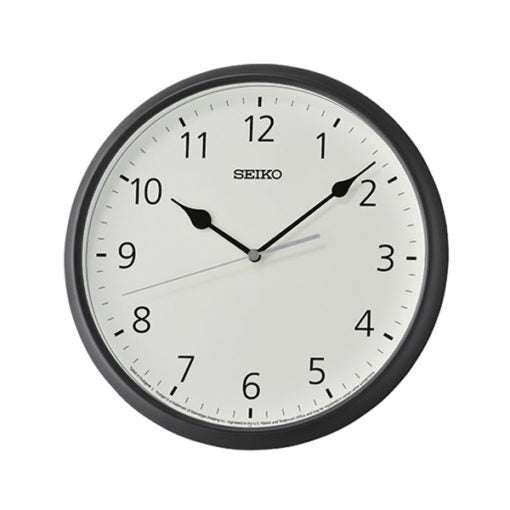 Seiko analogue wall clock in black and white