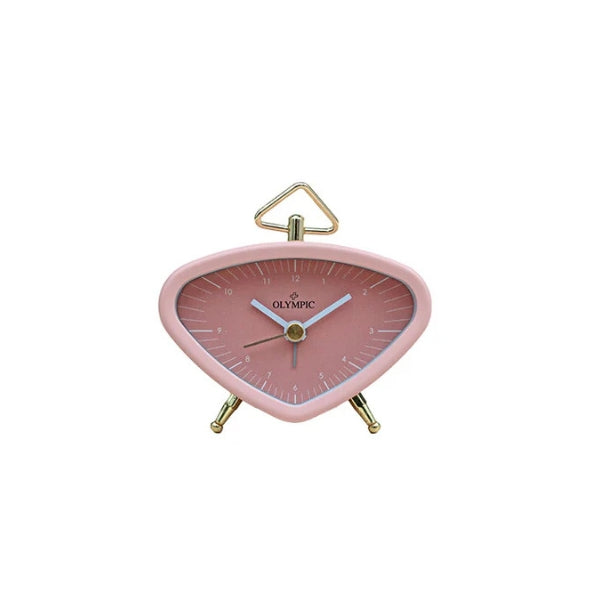 Olympic triangle alarm clock in soft pink