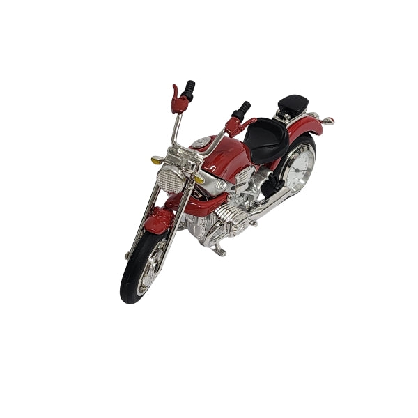 Collectable motorbike analogue clock in red