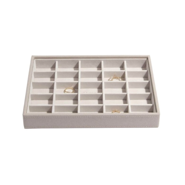 Stacker jewellery box - classic 25 section layer in taupe