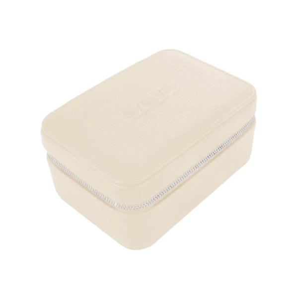 Evolve rectangle leather jewellery box in taupe