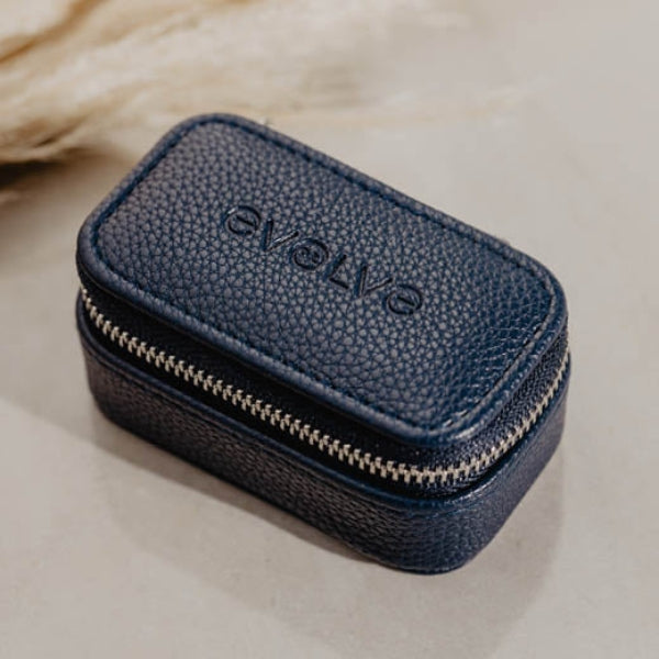 Evolve micro jewellery box - navy leather