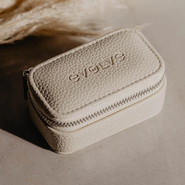 Evolve micro jewellery box - taupe leather
