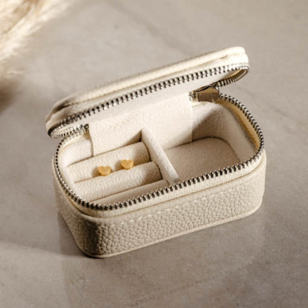 Evolve micro jewellery box - taupe leather
