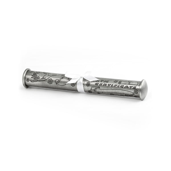 Birth certificate holder pewter