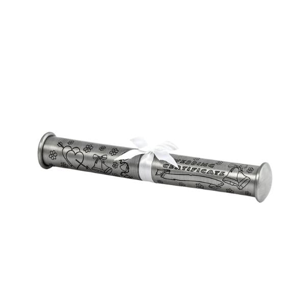 Wedding certificate holder in pewter