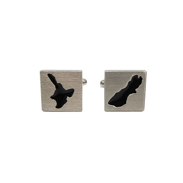 Gents north & south island cufflinks in stainless steel