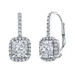 Pair of diamond drop earrings