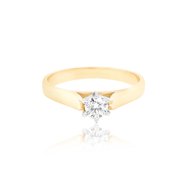 Rini - 9ct yellow gold 0.22ct Diamond Solitaire