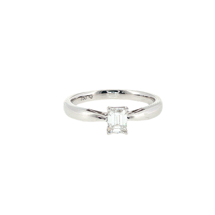 Esme - emerald cut half carat diamond engagement or dress ring in 18ct white gold