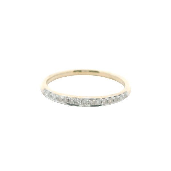 Pave set diamond band ring in 9ct yellow gold