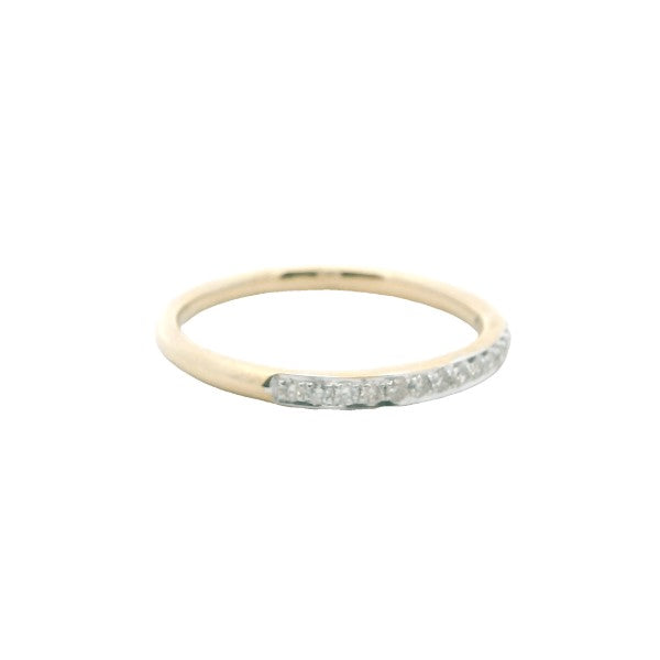 Pave set diamond band ring in 9ct yellow gold
