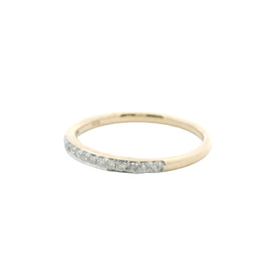 Pave set diamond band ring in 9ct yellow gold