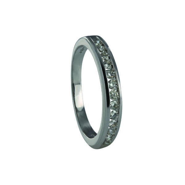 Genevieve -18ct white gold 13 stone diamond channel set wedding or eternity ring.