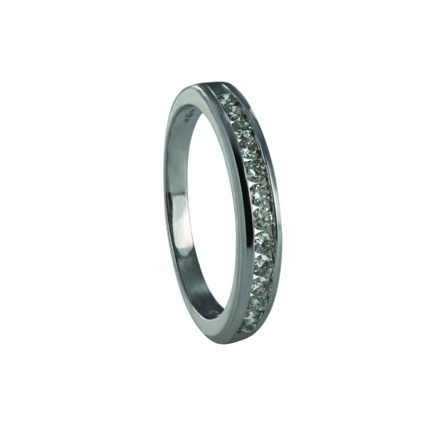 Genevieve -18ct white gold 13 stone diamond channel set wedding or eternity ring. TDW 0.35ct