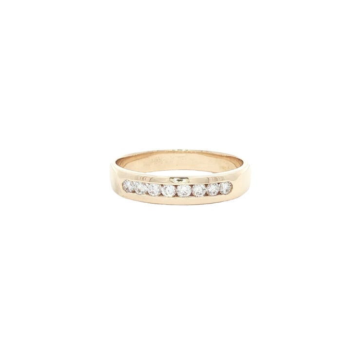 Rata - 8 stone channel set diamond ring in 9ct yellow gold
