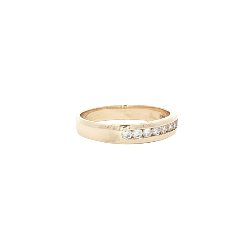 Rata - 8 stone channel set diamond ring in 9ct yellow gold