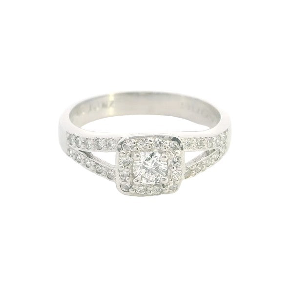 Lettie - 18ct white gold 0.50ct diamond cluster engagement, anniversary or dress halo ring