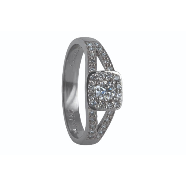 Lettie - 18ct white gold 0.50ct diamond cluster engagement, anniversary or dress halo ring
