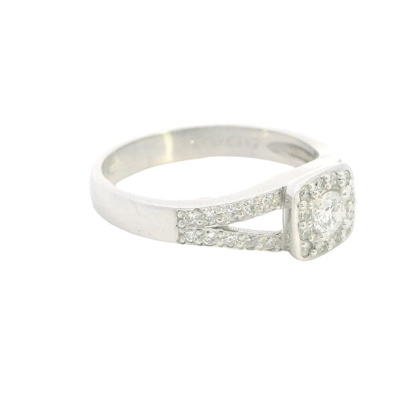 Lettie - 18ct white gold 0.50ct diamond cluster engagement, anniversary or dress halo ring