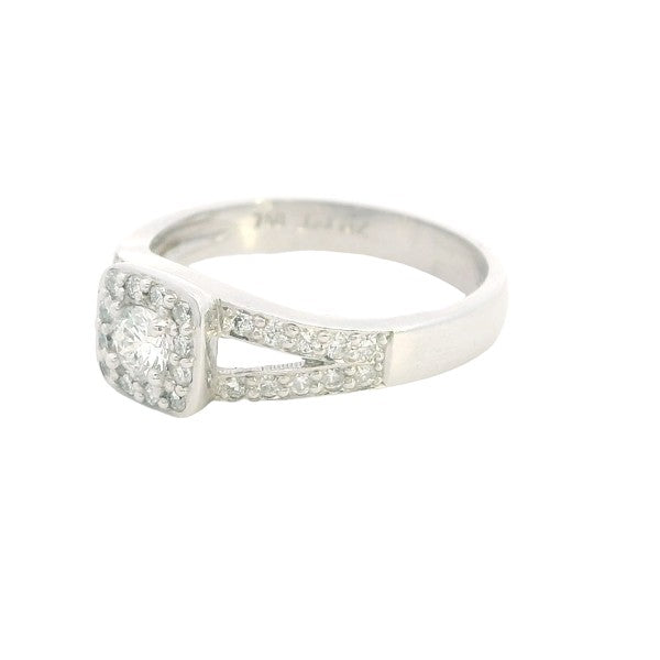 Lettie - 18ct white gold 0.50ct diamond cluster engagement, anniversary or dress halo ring