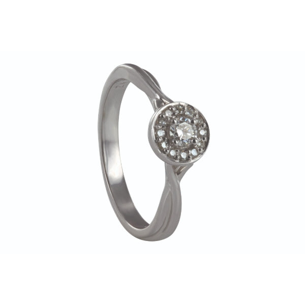 Abigail - 18ct white gold 0.22ct diamond halo engagement or ring