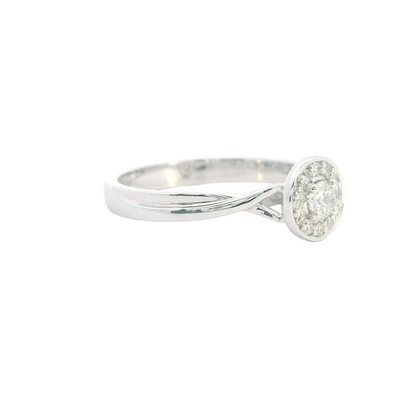 Abigail - 18ct white gold 0.22ct diamond halo engagement or dress ring