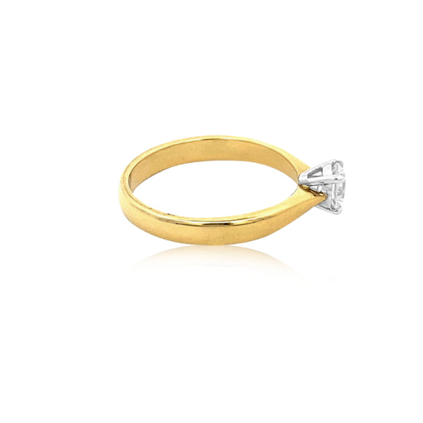 Zoe - 18ct yellow gold half carat diamond solitaire ring