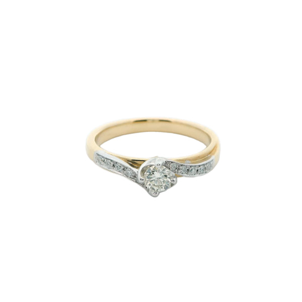Yana - 18ct two tone gold diamond solitaire ring