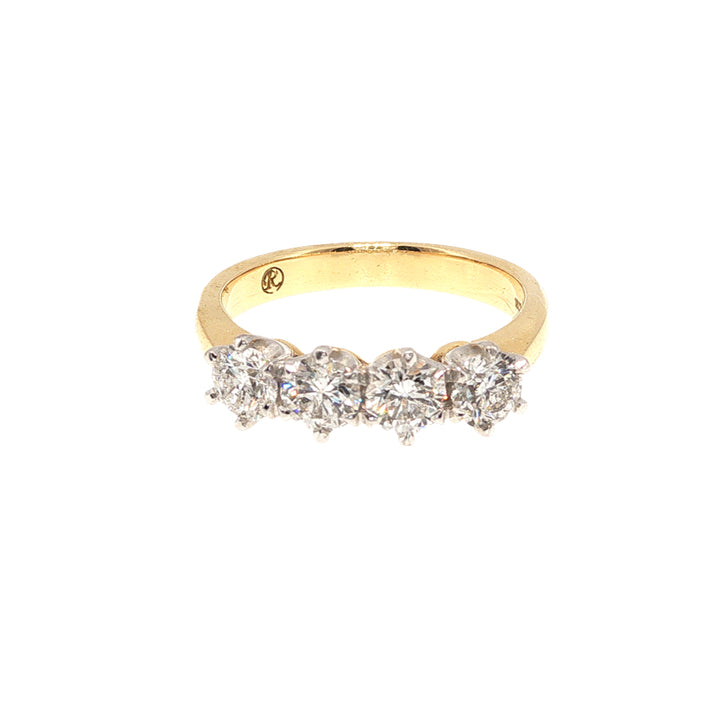 April - four stone diamond anniversary ring in 18ct two tone gold
