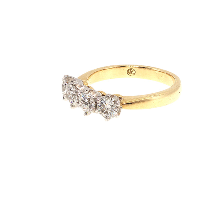 April - four stone diamond anniversary ring in 18ct two tone gold