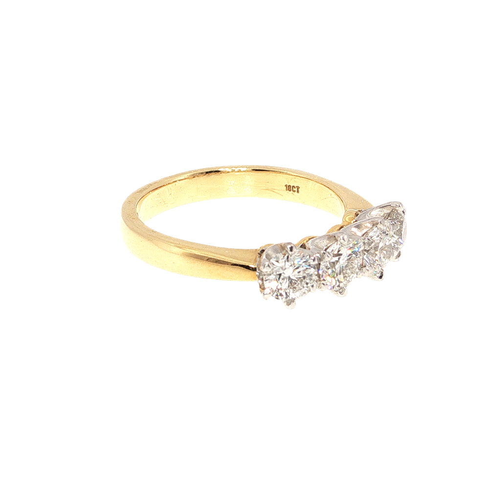 April - four stone diamond anniversary ring in 18ct two tone gold