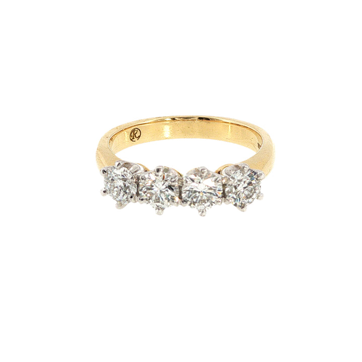 April - four stone diamond anniversary ring in 18ct two tone gold