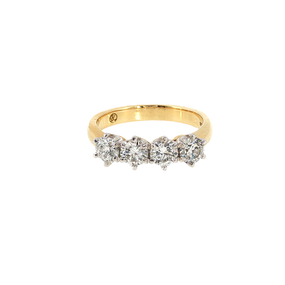 April - four stone diamond anniversary ring in 18ct two tone gold