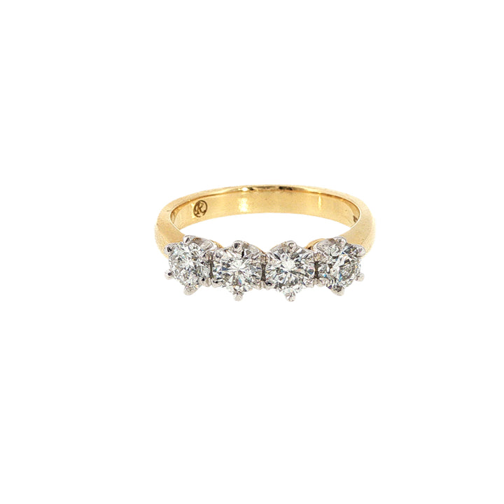 April - four stone diamond anniversary ring in 18ct two tone gold